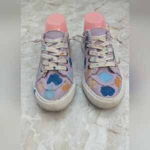 Obtaom Woman's  Hand Painted  Canvas Lace Up Slip On‎ Sneakers Size 7